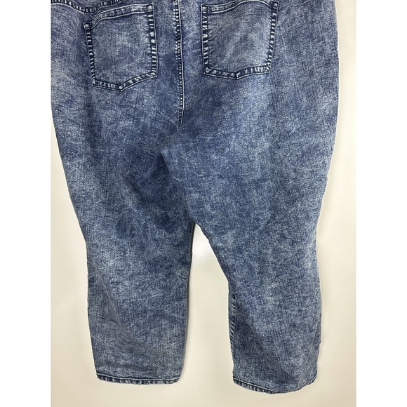 Torrid Cropped Skinny Jeans Acid Wash Mid Rise Stretch Blue Womens Plus Size 26 - Picture 10 of 11